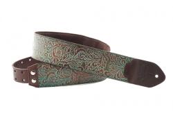 RightOnStraps Leathercraft Blackguard Teal Curea de chitară (LEATHER-BLACKGUARD-TEAL)