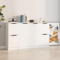 vidaXL 3 db fehér szerelt fa tálalószekrény (3115844)