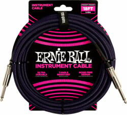 Ernie Ball Braided Straight Straight Inst Cable Purple Black 5, 5 m Директен - Директен Инструментален кабел (P06395)