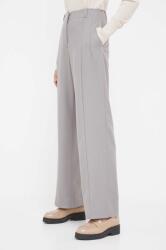 Calvin Klein pantaloni de lana culoarea gri, drept, high waist 9BYX-SPD00F_90X (K20K205676)