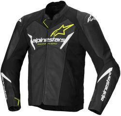 Alpinestars Geacă din piele moto Alpinestars Faster 3 Airflow negru-alb-galben (AIM100-1068)