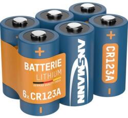 ANSMANN CR123A fotóelem, lítium, 3V, 6 db, Ansmann EL123AP, K123LA, RL123A, EL123A, DL123A, 5018LC, LR123, VL123 - conrad