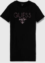 Guess gyerek pamutruha fekete, mini, egyenes - fekete 122-125