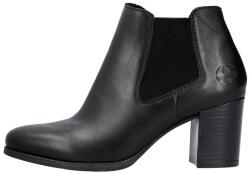 Rieker Botine dama, Rieker, 50194-00-Negru, casual, piele naturala, cu toc, negru (Marime: 39)
