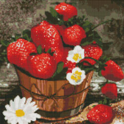 Ideyka Goblen cu diamante Ideyka - Buchet de căpșuni, 40 х 40 cm (AM7098)