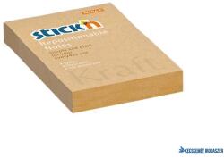 STICK N Öntapadó jegyzettömb, 76x51 mm, 100 lap, STICK N "Kraft Notes", barna (SN21638) - kecskemetirodaszer