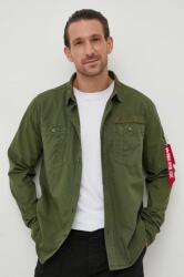 Alpha Industries pamut ing férfi, galléros, zöld, regular - zöld L