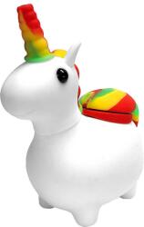 Black Sheep Bong silicon/sticla Black Sheep cu apa Unicorn Rasta alb 12cm