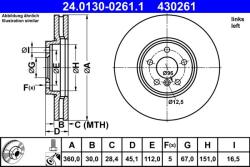 ATE Disc frana ATE 24.0130-0261.1 - centralcar