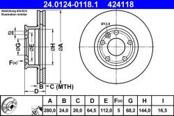 ATE Disc frana ATE 24.0124-0118.1 (24.0124-0118.1)
