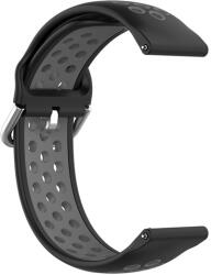 gigapack Pótszíj (univerzális, 20 mm, szilikon, lyukacsos, légáteresztő) FEKETE / SZÜRKE Garmin Swim Watch, Huawei Watch GT 2 42mm, Samsung Galaxy Watch Active 2 44mm (SM-R820N), Samsung Galaxy Watch Ac (GP-91
