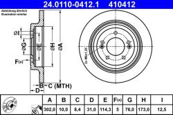 ATE Disc frana ATE 24.0110-0412.1 (24.0110-0412.1) - automobilus