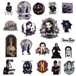 Zumzeria Set 20 Stickere Wednesday Addams Family Waterproof PVC, 5cm (STICKER1)