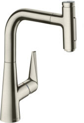 Hansgrohe Baterie bucatarie Hansgrohe Talis M51, inalta, tip U, dus, 2 functii, mat, otel satinat, 72824800 (72824800)