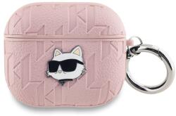 Karl Lagerfeld PU Embossed Choupette Head Pouzdro pro AirPods Pro 2 Pink