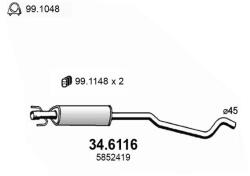 ASSO Toba esapamet intermediara ASSO 34.6116 - piesa-auto