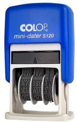 COLOP Bélyegzõ dátum COLOP S120 Mini betűvel kék ház fekete párna (BE01051200) - tonerpiac
