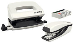 Leitz Mini capsator și perforator WOW, alb perlat (55612001)