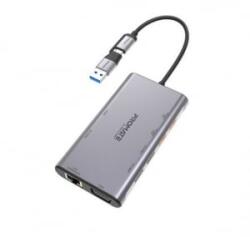 Promate USB-C 9in1 HUB szürke (PRIMEHUB-MST)