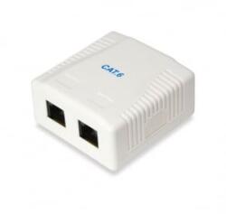 Equip Fali aljzat 2 port, Cat6, UTP, fehér (235214) (235214)
