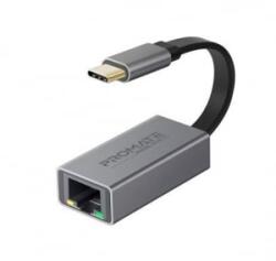 Promate USB-C adapter 1000 Mbps RJ45 szürke (GIGALINK-C. GREY) (GIGALINK-C.GREY)