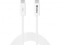 Sandberg USB-C>C USB4 240W+40Gbps kábel fehér 2m (136-57)