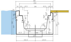 VÁGNER POOL Beton túlfolyó csatorna - 1 m