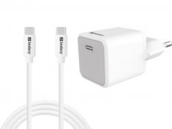 Sandberg USB-C 20W hálózati töltő és USB-C - USB-C kábellel fehér (441-58)