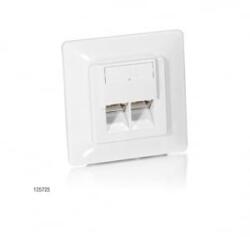 Equip Keystone süllyeszthető csatlakozó aljzat 2 port, Cat5e, STP, 80x80mm, fehér (5db/csomag) (125725)
