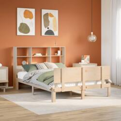 vidaXL tömör fenyőfa könyvespolcos ágy matrac nélkül 120 x 190 cm (3322654)