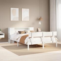 vidaXL fehér tömör fenyőfa könyvespolcos ágy matrac nélkül 140x200 cm (3321775)