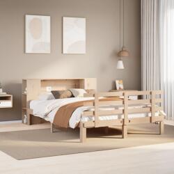 vidaXL tömör fenyőfa könyvespolcos ágy matrac nélkül 140 x 200 cm (3322710)