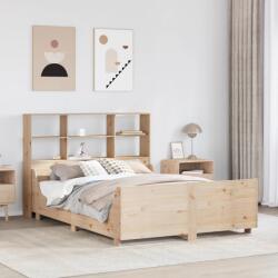 vidaXL tömör fa könyvespolcos ágy matrac nélkül 150 x 200 cm (3323803)