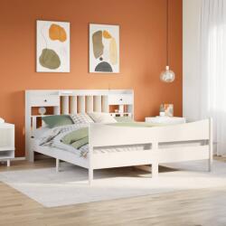 vidaXL fehér tömör fenyőfa ágy matrac nélkül 200 x 200 cm (3323366)