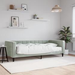 vidaXL világosszürke bársony kanapéágy matraccal 90 x 190 cm (3196680)