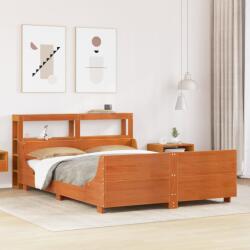 vidaXL viaszbarna tömör fenyőfa ágy matrac nélkül 135 x 190 cm (3306476)