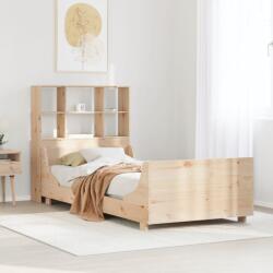 vidaXL tömör fa könyvespolcos ágy matrac nélkül 100 x 200 cm (3323812)