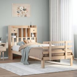 vidaXL tömör fenyőfa könyvespolcos ágy matrac nélkül 100 x 200 cm (3322792)