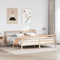vidaXL tömör fenyőfa ágykeret fejtámlával 200 x 200 cm (3305951)