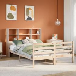 vidaXL tömör fenyőfa könyvespolcos ágy matrac nélkül 140 x 200 cm (3321899)