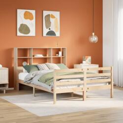 vidaXL tömör fenyőfa könyvespolcos ágy matrac nélkül 140 x 200 cm (3322237)