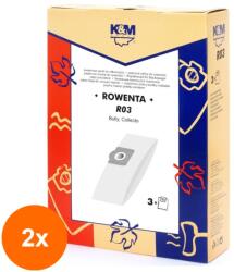 K&M Set 2 x Sac Aspirator Rowenta ZR814, Hartie, 3x Saci, K&M (TIV-2xDUSTBAG-R03-PAP-K&M)