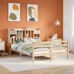 vidaXL tömör fenyőfa könyvespolcos ágy matrac nélkül 140 x 200 cm (3321938)