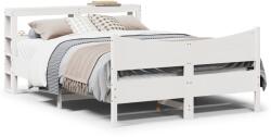 vidaXL fehér tömör fenyőfa ágykeret fejtámlával 140 x 190 cm (3306316)
