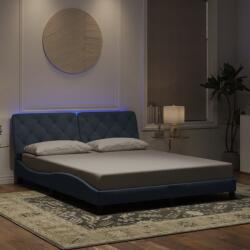 vidaXL sötétszürke bársony ágykeret LED-es világítással 160 x 200 cm (3213862)