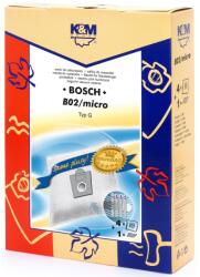K&M Sac Aspirator pentru Bosch/Siemens Typ E, D, G, Sintetic, 4 Saci + 1 Filtru, K&M (DUSTBAG-B02-SYN-K&M) - trada