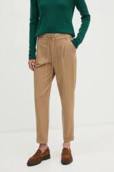 United Colors of Benetton pantaloni femei, culoarea bej, drept, high waist PPYH-SPD17P_80X