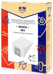 K&M Sac Aspirator pentru Bosch/Siemens Typ E, D, G, Hartie, 5 Saci + 1 Filtru, K&M (DUSTBAG-B02-PAP-K&M) - trada