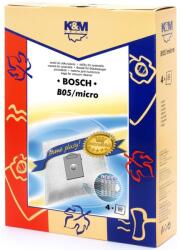 K&M Sac Aspirator pentru Bosch / Siemens Typ K, Sintetic, 4 x Saci, K&M (DUSTBAG-B05-SYN-K&M)