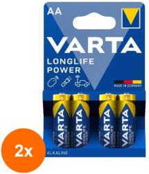 VARTA Set 2 x 4 Baterii Alcaline AA R6 Varta Longlife Power (TIV-2xVARTA-4906/4B)